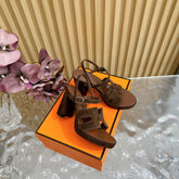 JAZZ 90 SANDAL IN WALNUT BROWN SUEDE